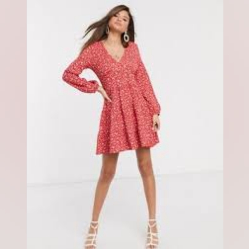 Mango floral mini dress.
